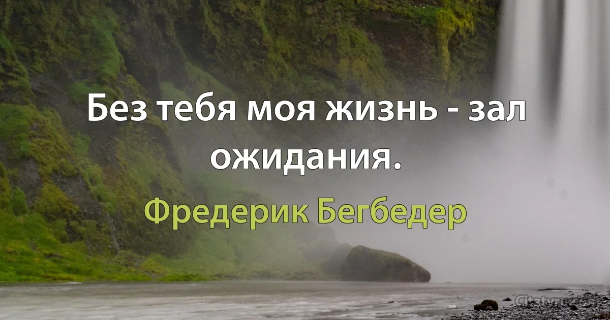 Без тебя моя жизнь - зал ожидания. (Фредерик Бегбедер)