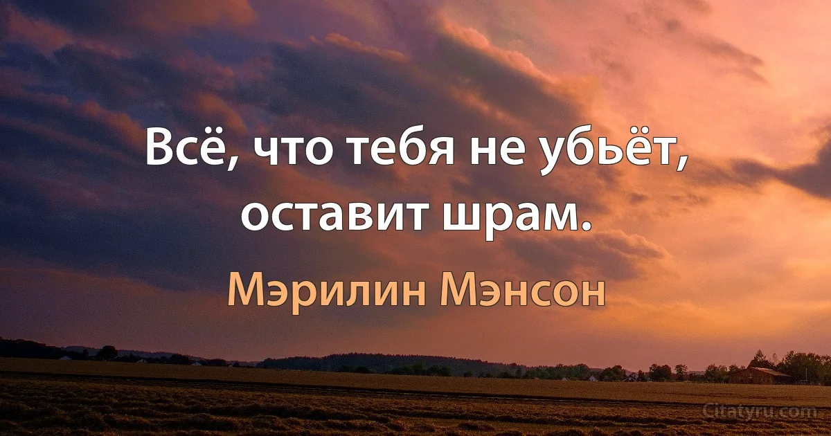 Всё, что тебя не убьёт, оставит шрам. (Мэрилин Мэнсон)