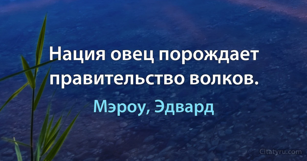 Нация овец порождает правительство волков. (Мэроу, Эдвард)