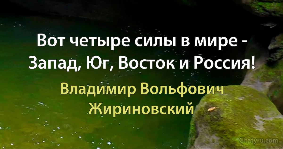 Вот четыре силы в мире - Запад, Юг, Восток и Россия! (Владимир Вольфович Жириновский)