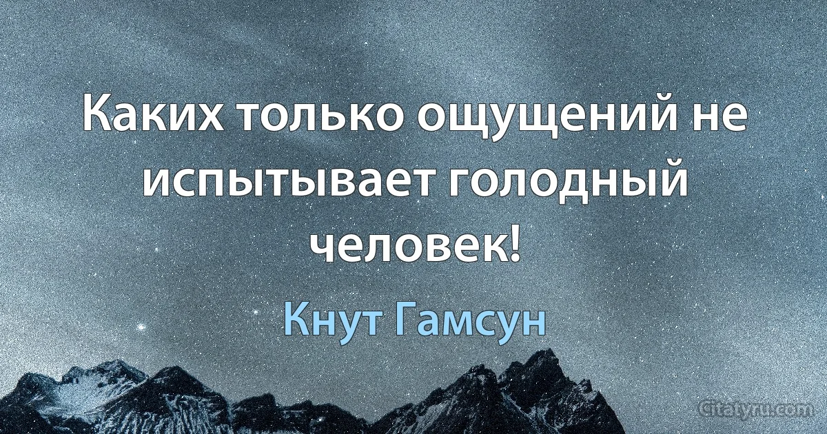 Каких только ощущений не испытывает голодный человек! (Кнут Гамсун)