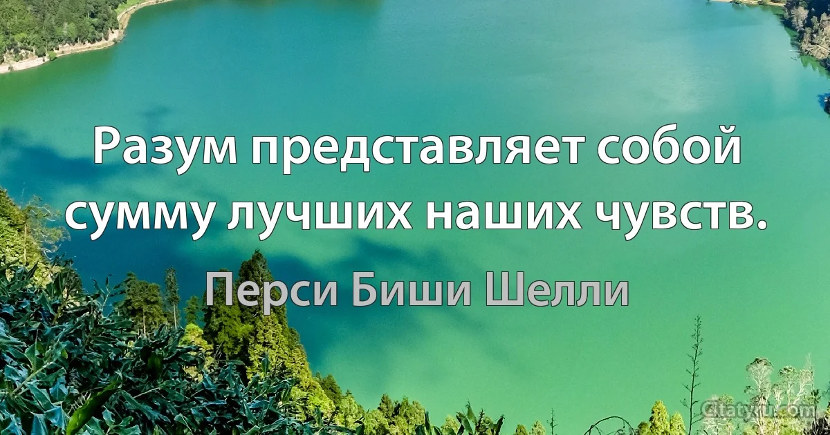 Разум представляет собой сумму лучших наших чувств. (Перси Биши Шелли)