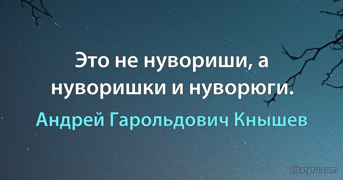 Это не нувориши, а нуворишки и нуворюги. (Андрей Гарольдович Кнышев)