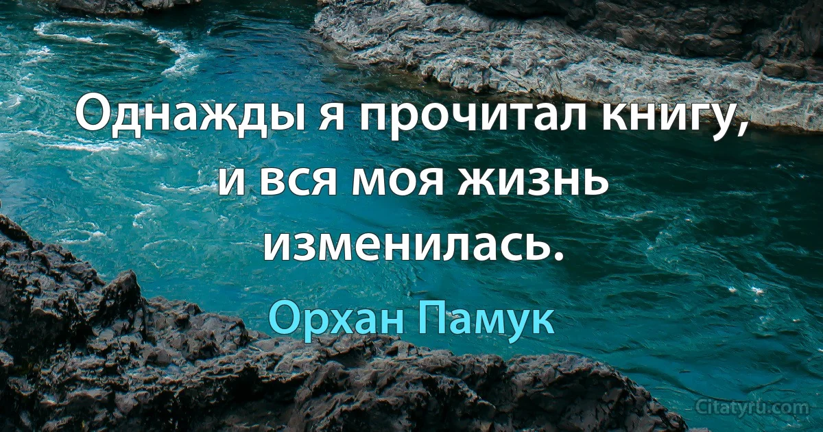 Однажды я прочитал книгу, и вся моя жизнь изменилась. (Орхан Памук)