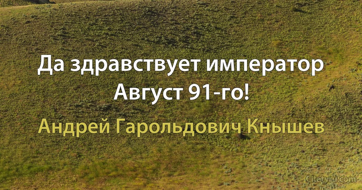 Да здравствует император Август 91-го! (Андрей Гарольдович Кнышев)