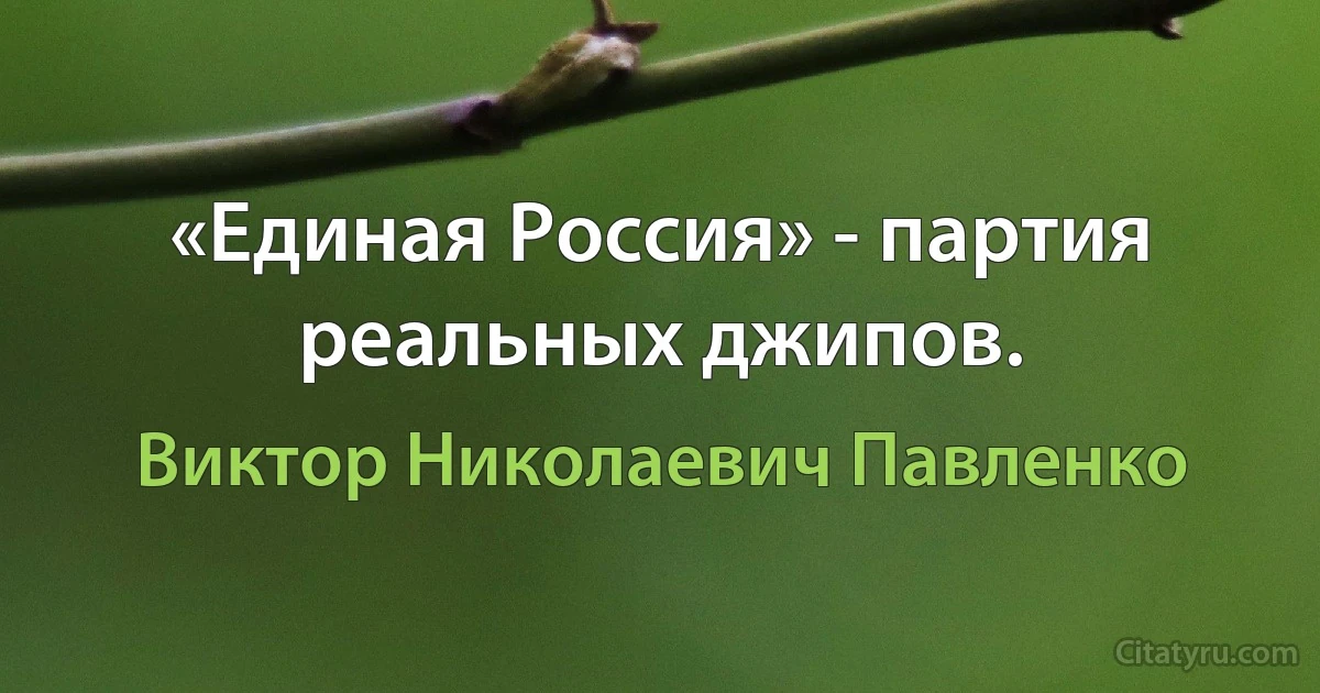 «Единая Россия» - партия реальных джипов. (Виктор Николаевич Павленко)