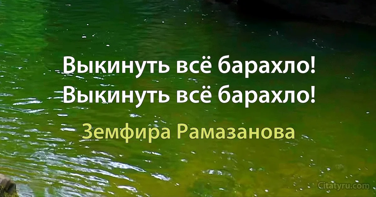 Выкинуть всё барахло! Выкинуть всё барахло! (Земфира Рамазанова)