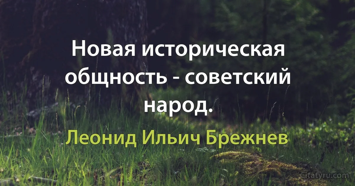 Новая историческая общность - советский народ. (Леонид Ильич Брежнев)