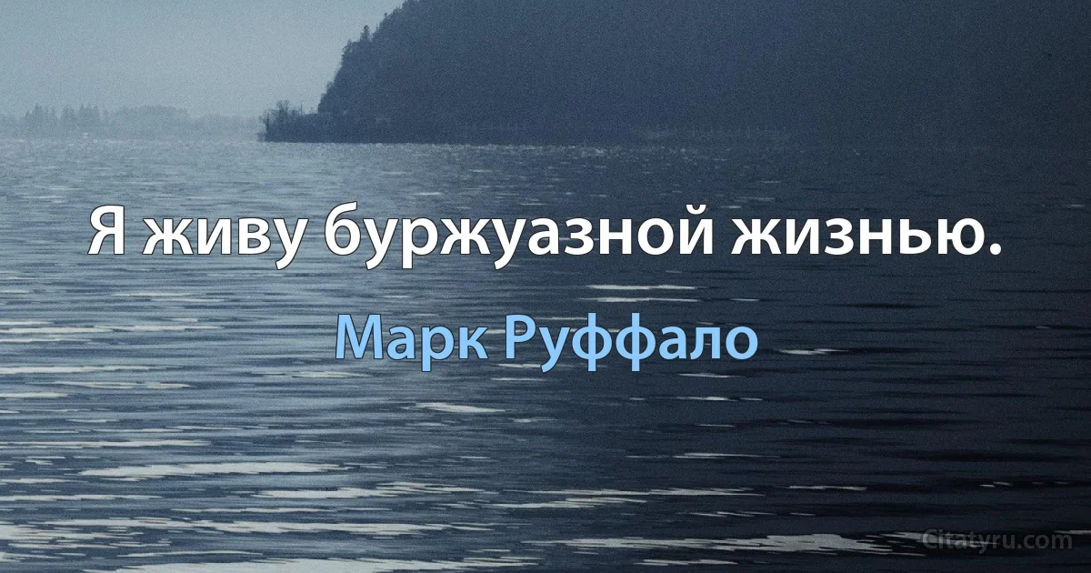 Я живу буржуазной жизнью. (Марк Руффало)