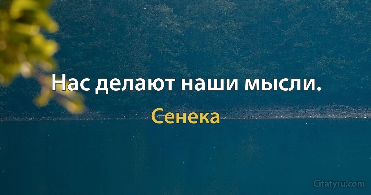 Нас делают наши мысли. (Сенека)