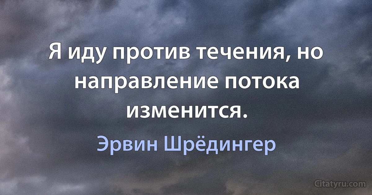 Я иду против течения, но направление потока изменится. (Эрвин Шрёдингер)