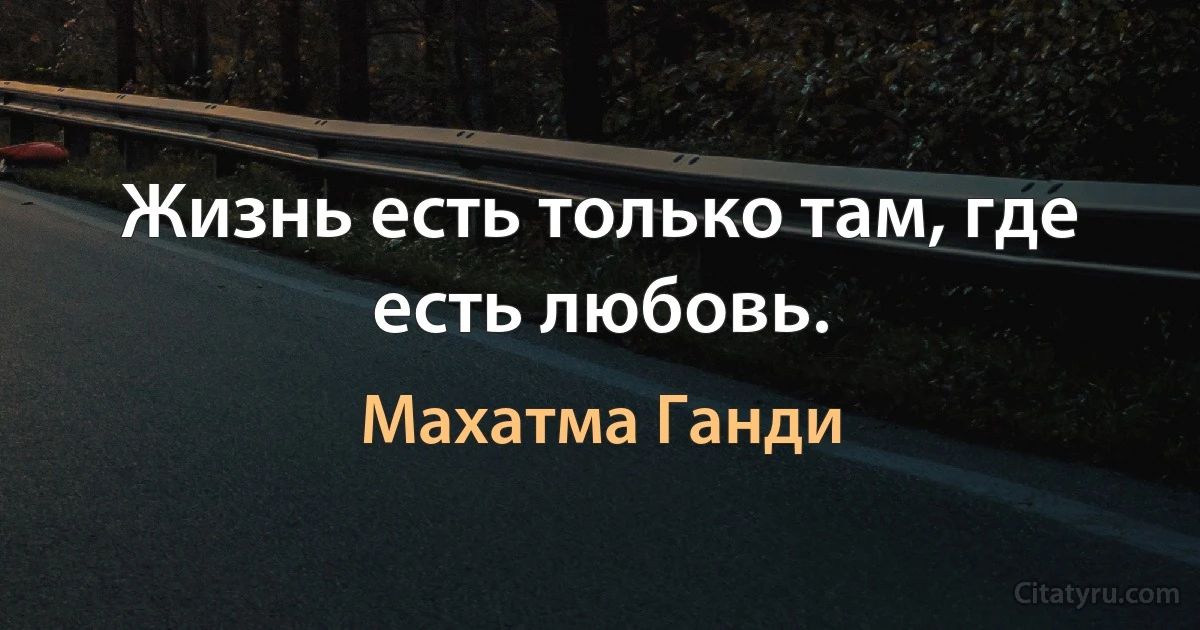 Жизнь есть только там, где есть любовь. (Махатма Ганди)