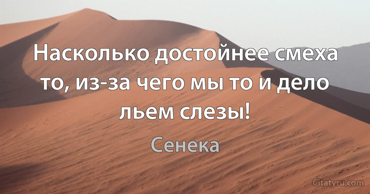 Насколько достойнее смеха то, из-за чего мы то и дело льем слезы! (Сенека)