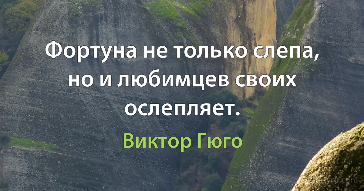 Фортуна не только слепа, но и любимцев своих ослепляет. (Виктор Гюго)