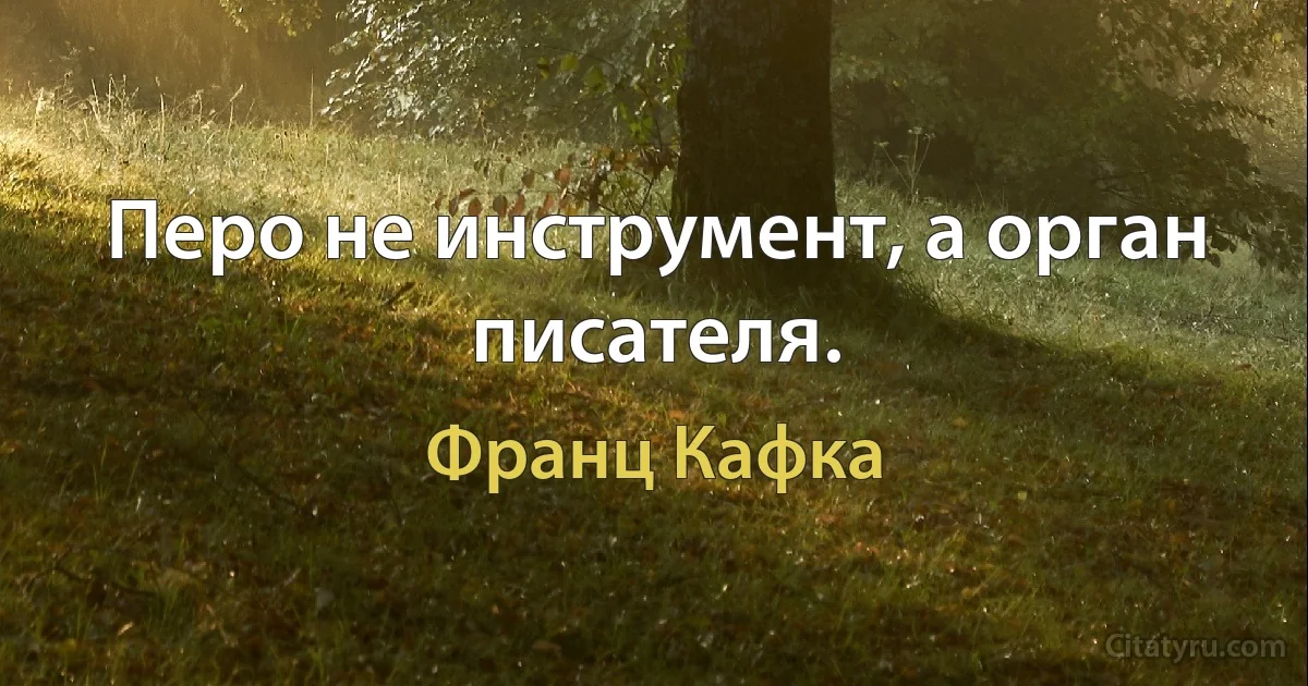 Перо не инструмент, а орган писателя. (Франц Кафка)