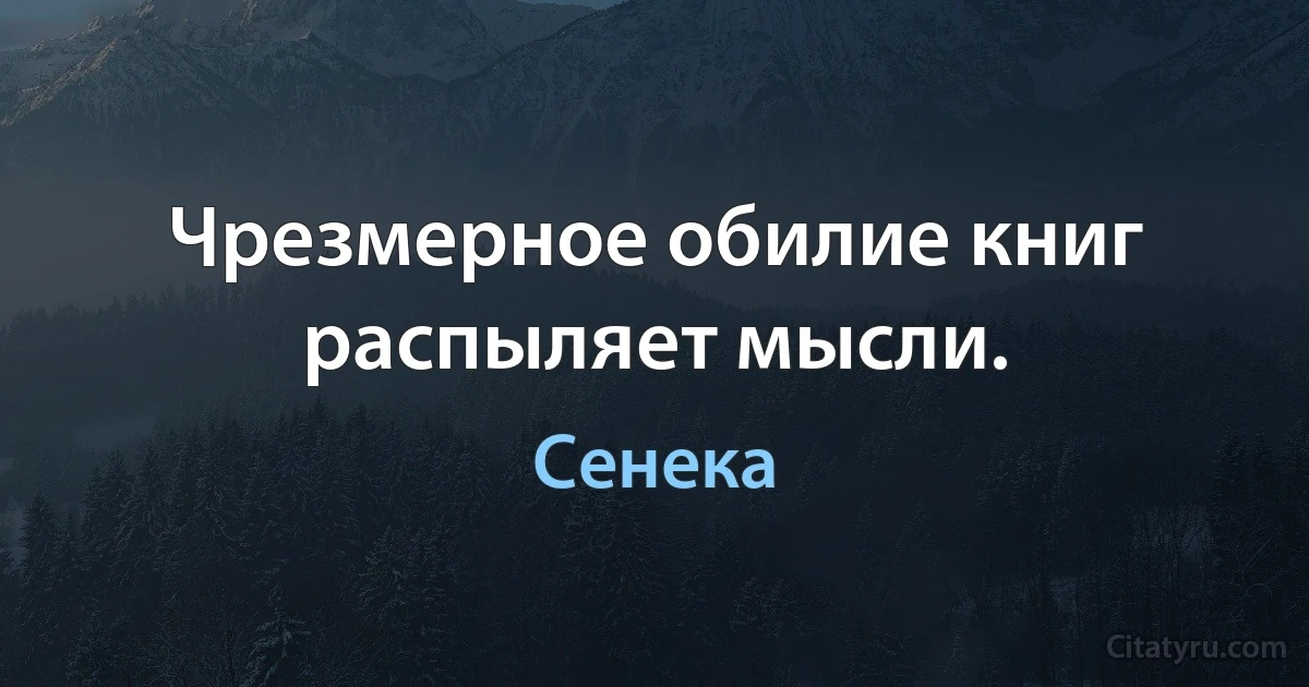 Чрезмерное обилие книг распыляет мысли. (Сенека)