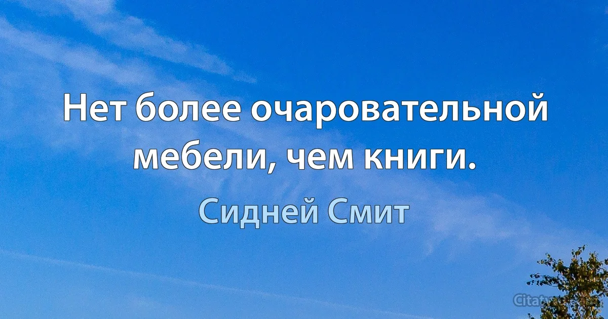 Нет более очаровательной мебели, чем книги. (Сидней Смит)