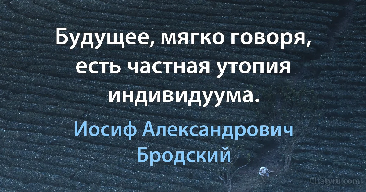 Будущее, мягко говоря, есть частная утопия индивидуума. (Иосиф Александрович Бродский)