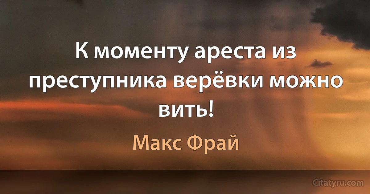 К моменту ареста из преступника верёвки можно вить! (Макс Фрай)