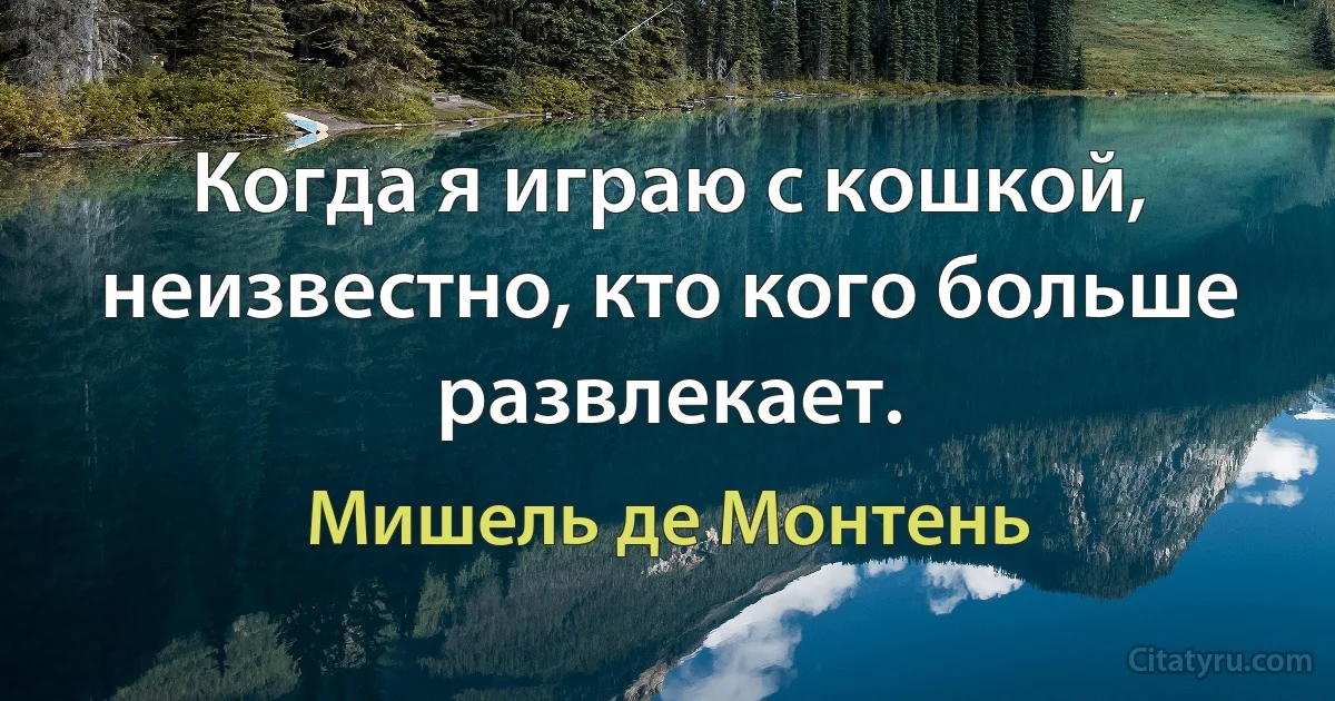 Когда я играю с кошкой, неизвестно, кто кого больше развлекает. (Мишель де Монтень)