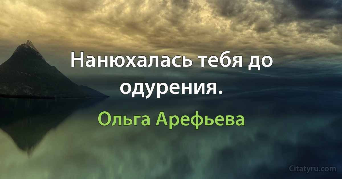 Нанюхалась тебя до одурения. (Ольга Арефьева)