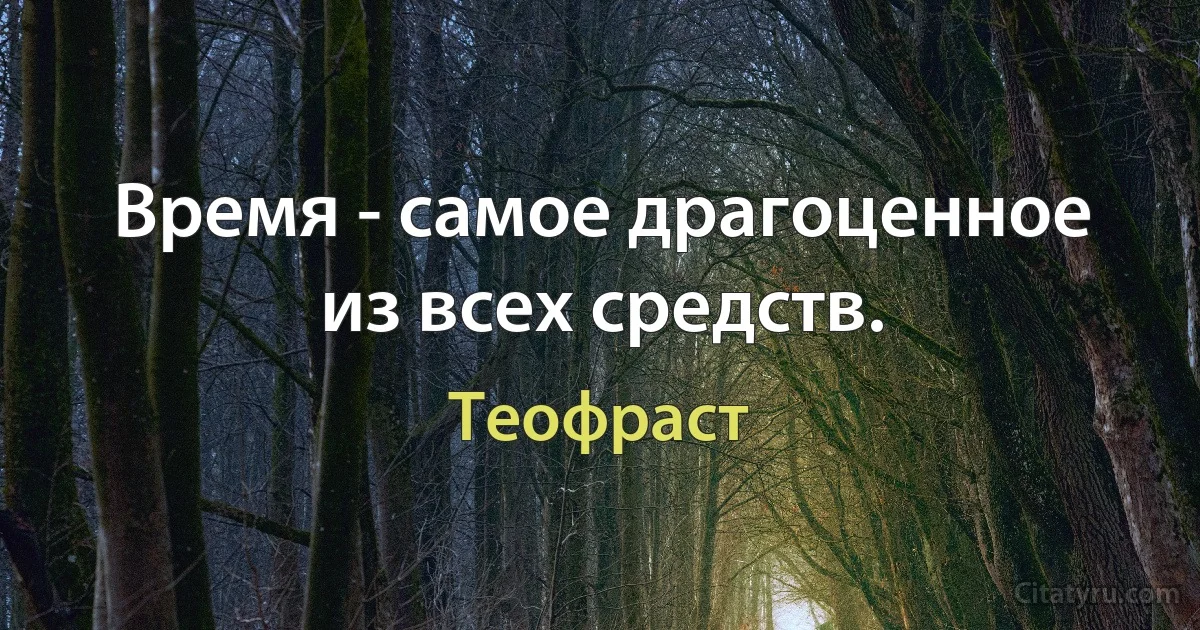 Время - самое драгоценное из всех средств. (Теофраст)