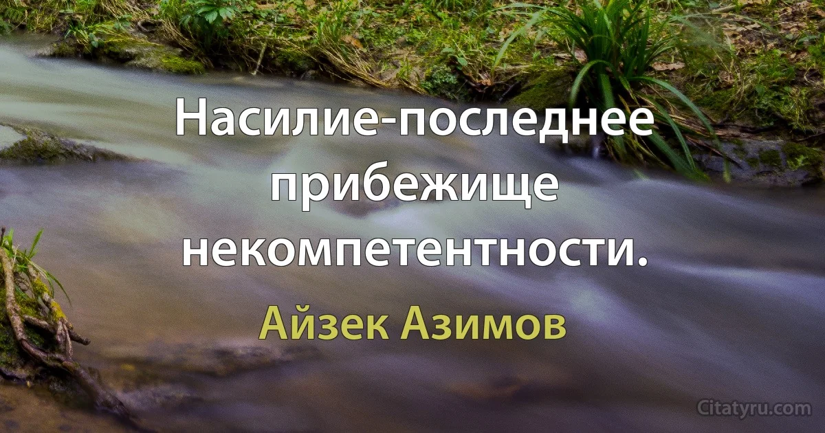 Насилие-последнее прибежище некомпетентности. (Айзек Азимов)