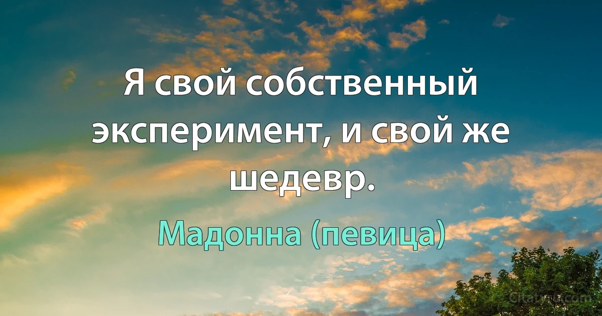 Я свой собственный эксперимент, и свой же шедевр. (Мадонна (певица))