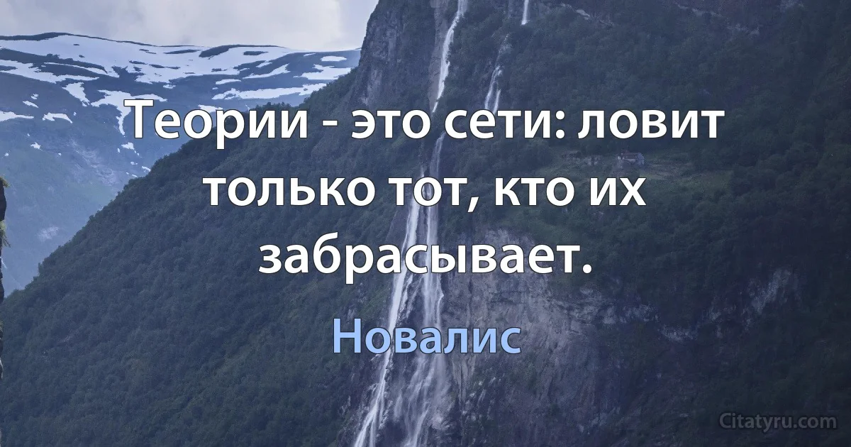 Теории - это сети: ловит только тот, кто их забрасывает. (Новалис)