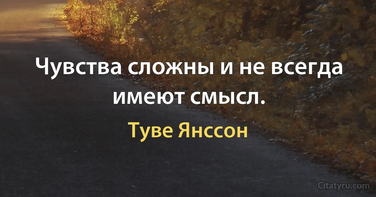 Чувства сложны и не всегда имеют смысл. (Туве Янссон)