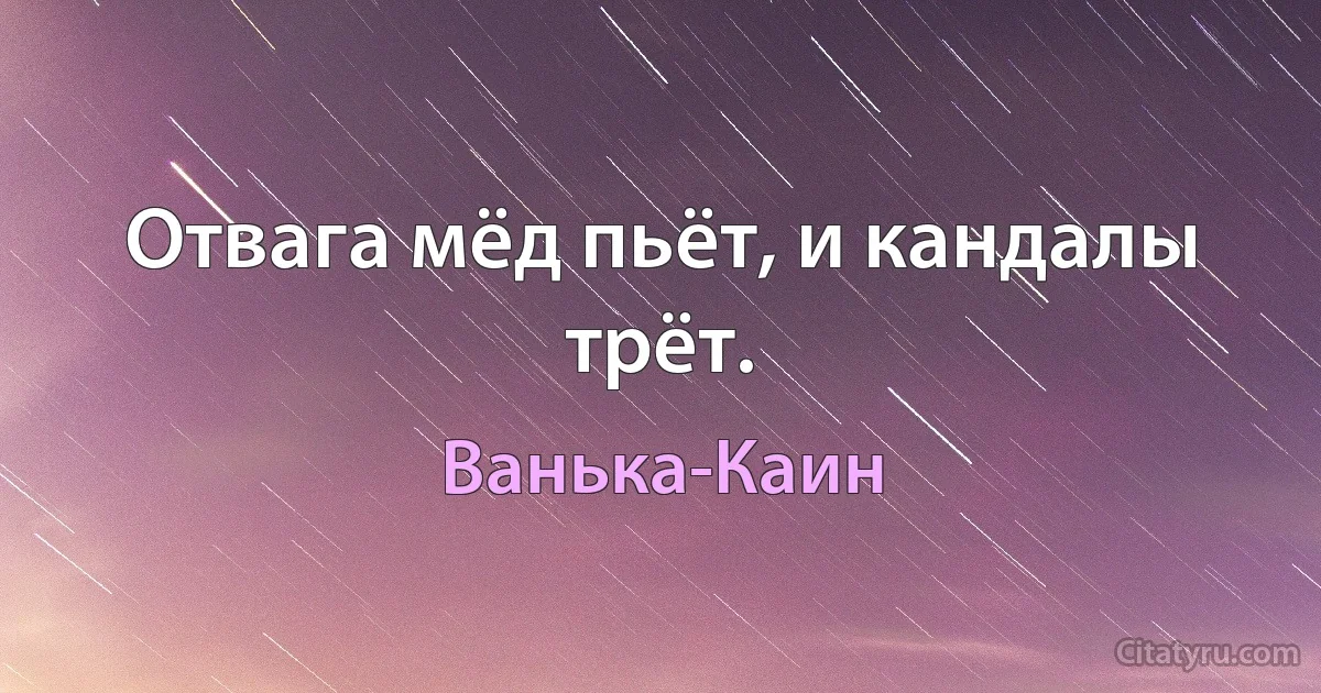 Отвага мёд пьёт, и кандалы трёт. (Ванька-Каин)