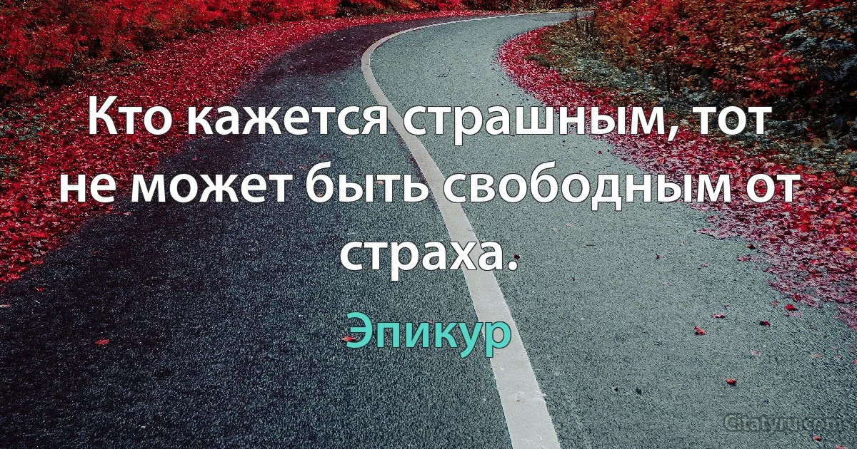 Кто кажется страшным, тот не может быть свободным от страха. (Эпикур)