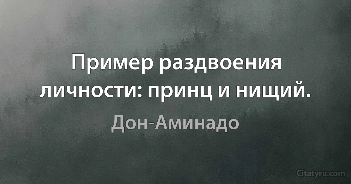 Пример раздвоения личности: принц и нищий. (Дон-Аминадо)