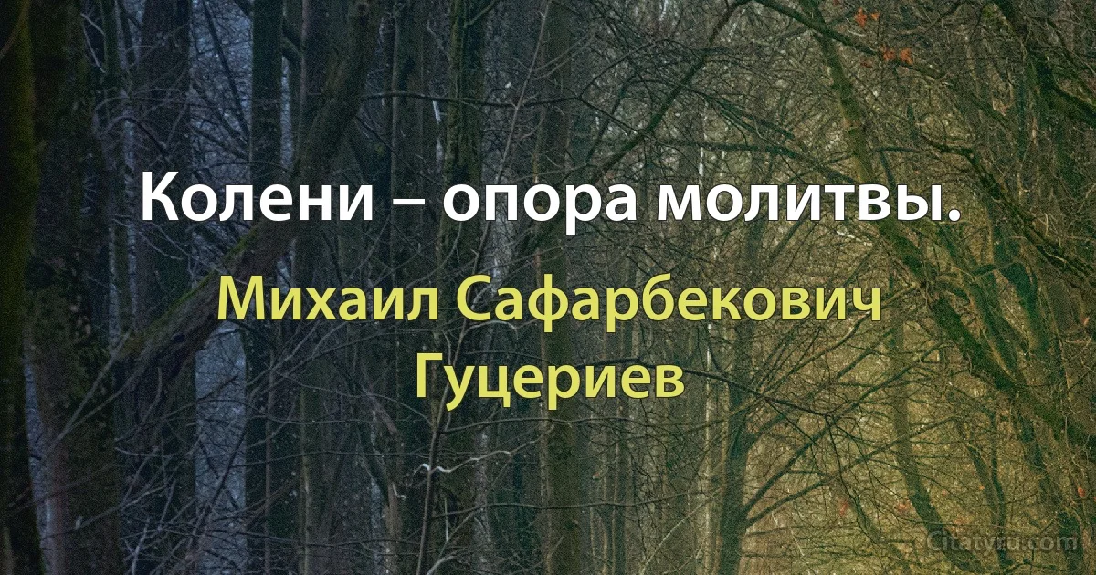 Колени – опора молитвы. (Михаил Сафарбекович Гуцериев)