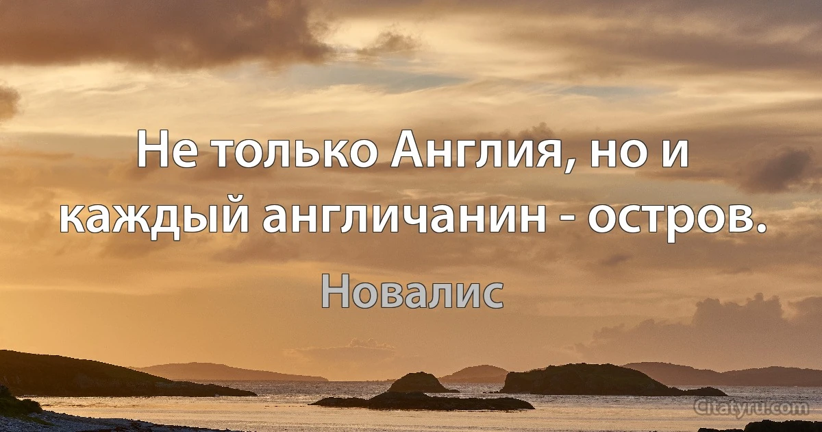 Не только Англия, но и каждый англичанин - остров. (Новалис)