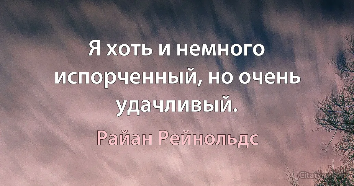 Я хоть и немного испорченный, но очень удачливый. (Райан Рейнольдс)