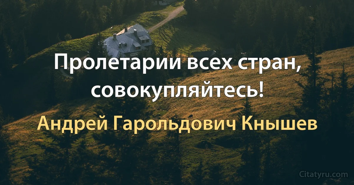 Пролетарии всех стран, совокупляйтесь! (Андрей Гарольдович Кнышев)