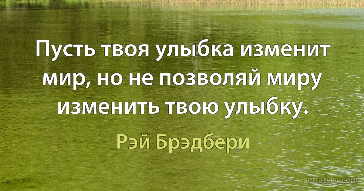 Пусть твоя улыбка изменит мир, но не позволяй миру изменить твою улыбку. (Рэй Брэдбери)