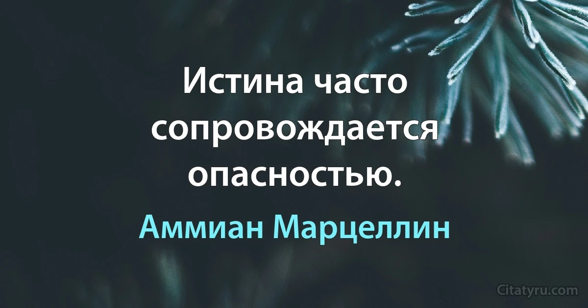 Истина часто сопровождается опасностью. (Аммиан Марцеллин)