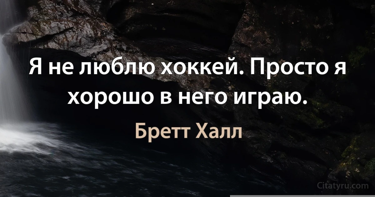 Я не люблю хоккей. Просто я хорошо в него играю. (Бретт Халл)