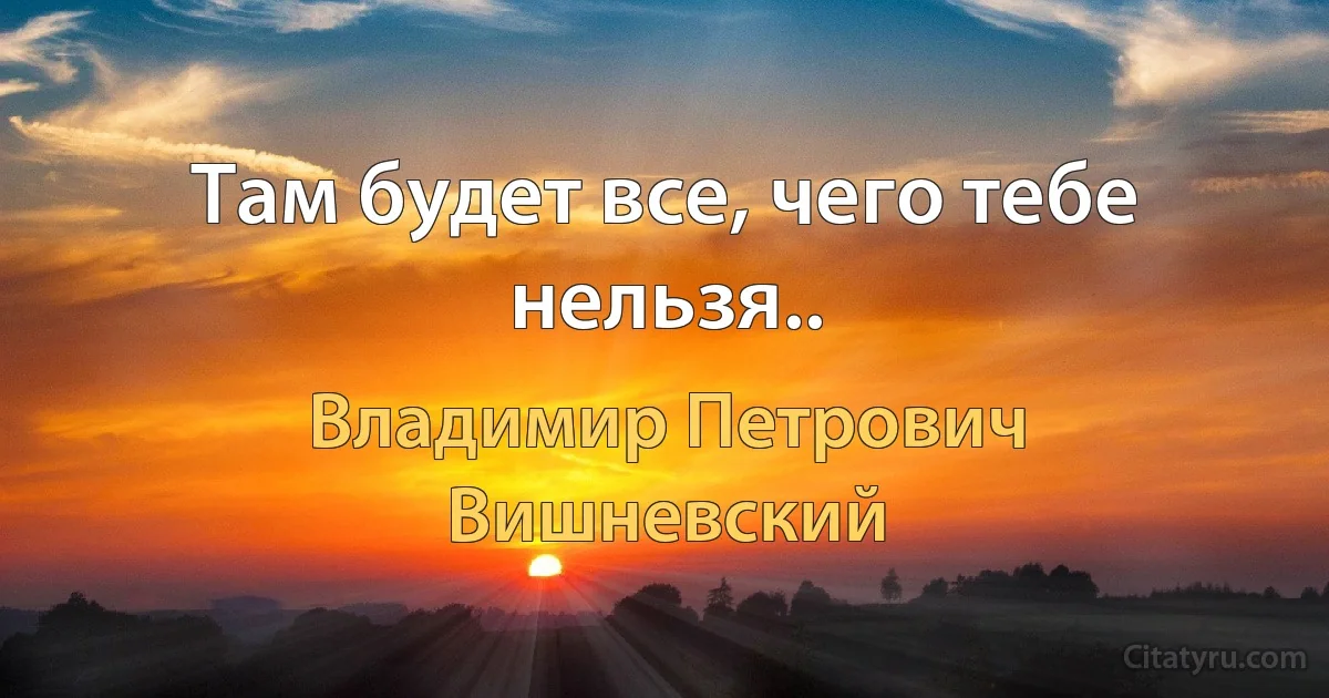 Там будет все, чего тебе нельзя.. (Владимир Петрович Вишневский)