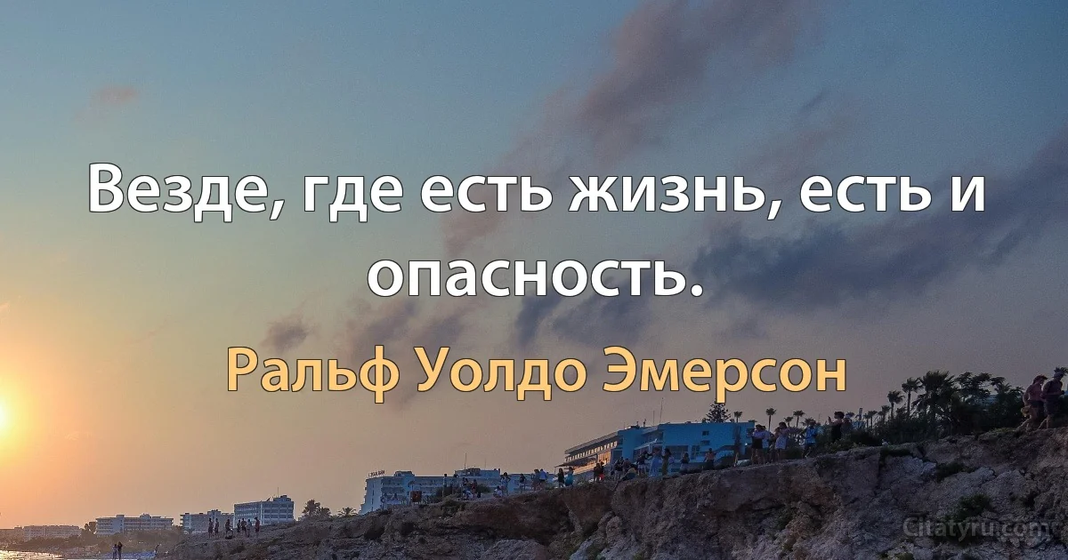 Везде, где есть жизнь, есть и опасность. (Ральф Уолдо Эмерсон)