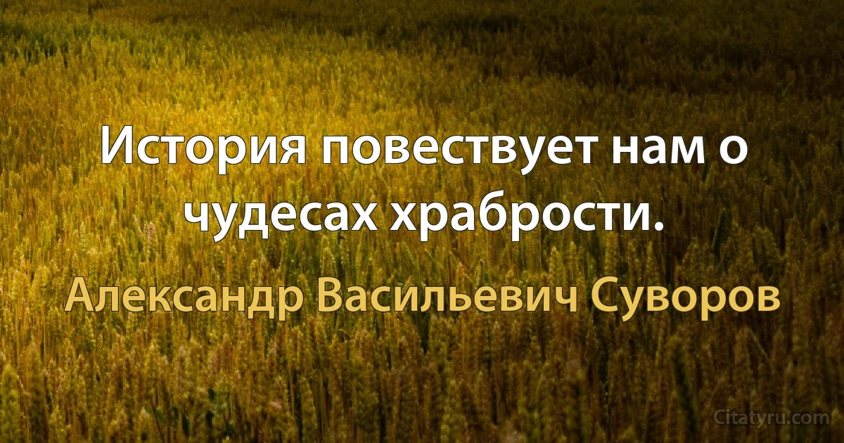 История повествует нам о чудесах храбрости. (Александр Васильевич Суворов)