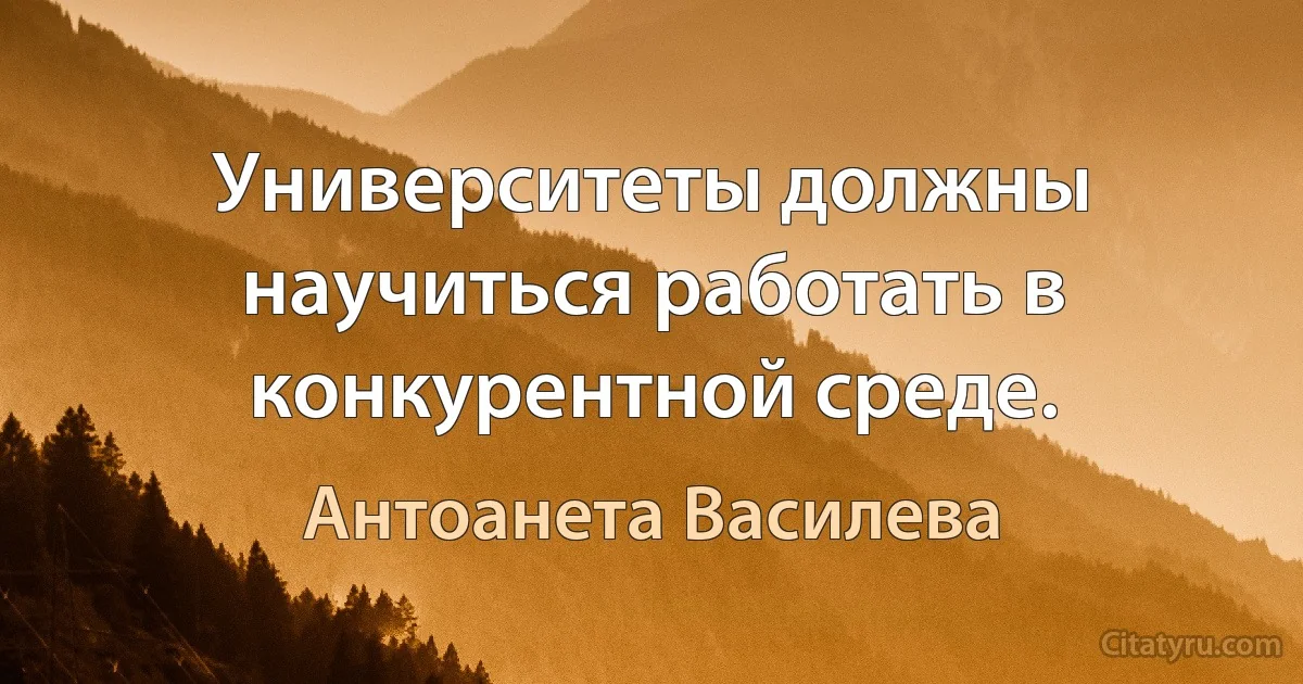 Университеты должны научиться работать в конкурентной среде. (Антоанета Василева)