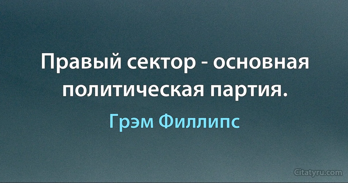 Правый сектор - основная политическая партия. (Грэм Филлипс)