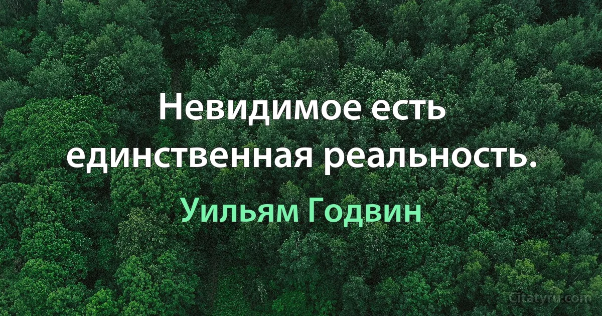 Невидимое есть единственная реальность. (Уильям Годвин)