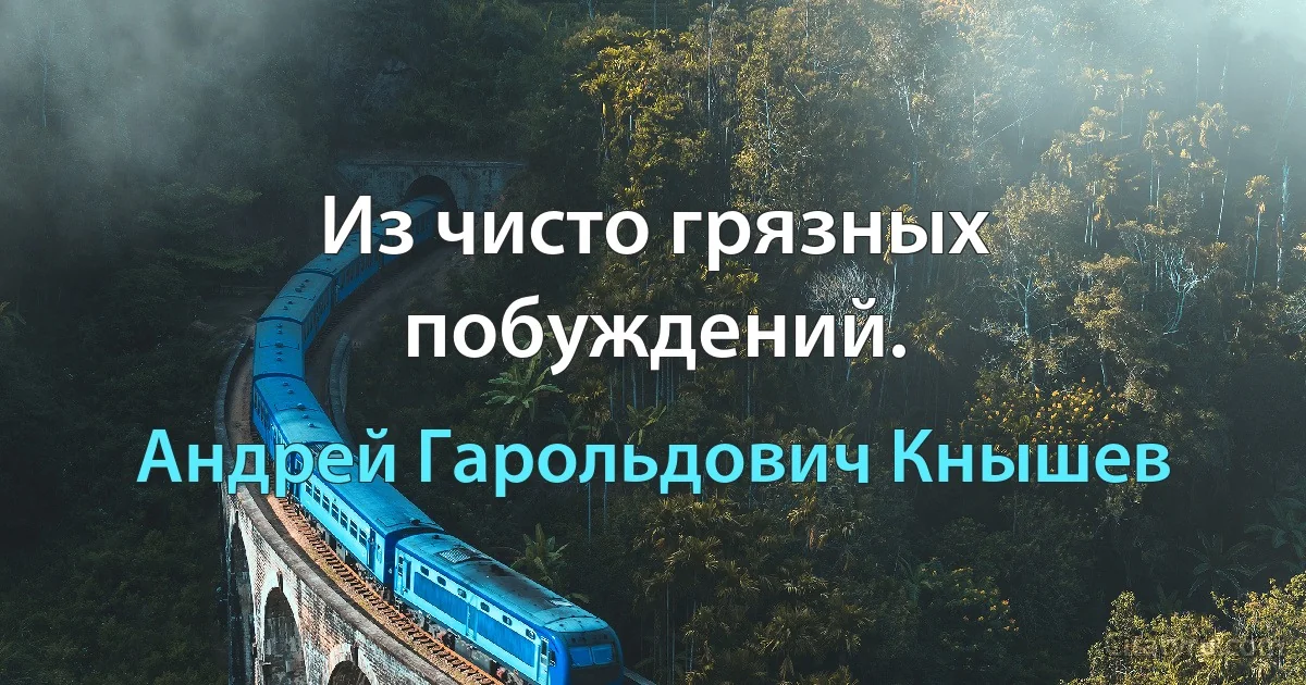 Из чисто грязных побуждений. (Андрей Гарольдович Кнышев)