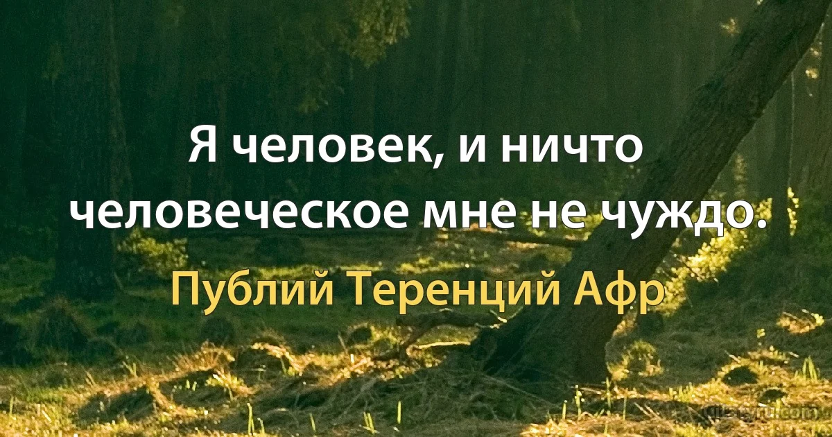 Я человек, и ничто человеческое мне не чуждо. (Публий Теренций Афр)