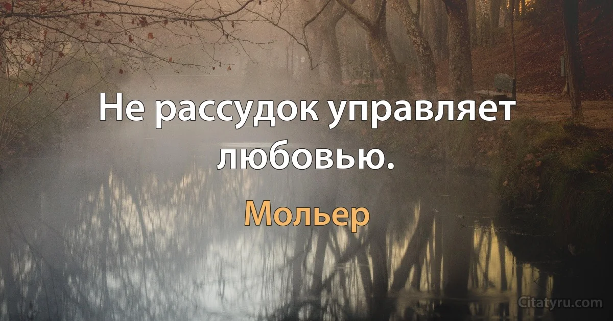 Не рассудок управляет любовью. (Мольер)