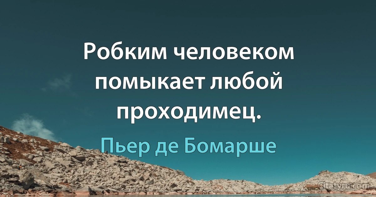 Робким человеком помыкает любой проходимец. (Пьер де Бомарше)